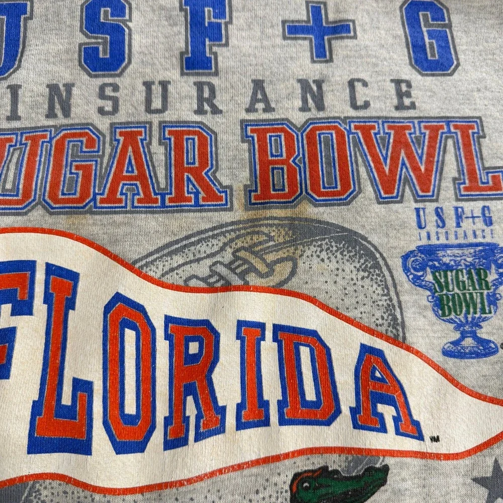 Vintage 1994 Florida Gators Sugar Bowl Tultex Sweatshirt Mens Large Gray USA